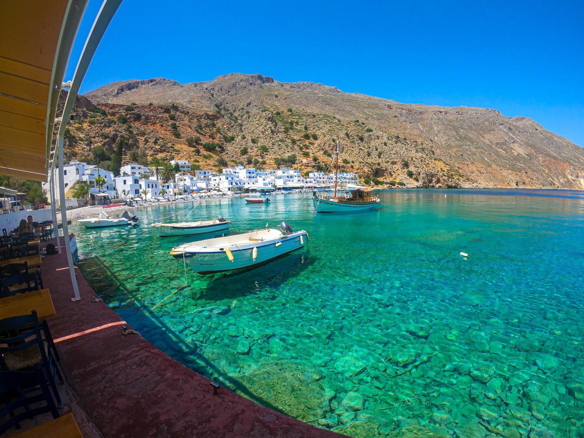 Hotel The Blue House Loutro Exterior foto